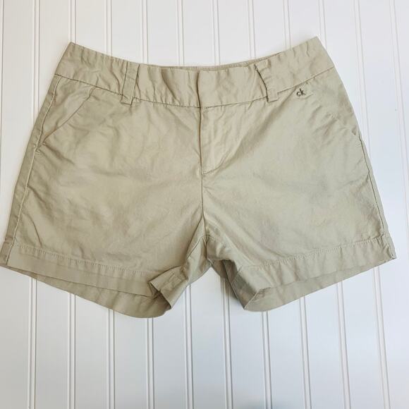 Calvin Klein Khaki Shorts Sz 2 - Picture 2 of 5
